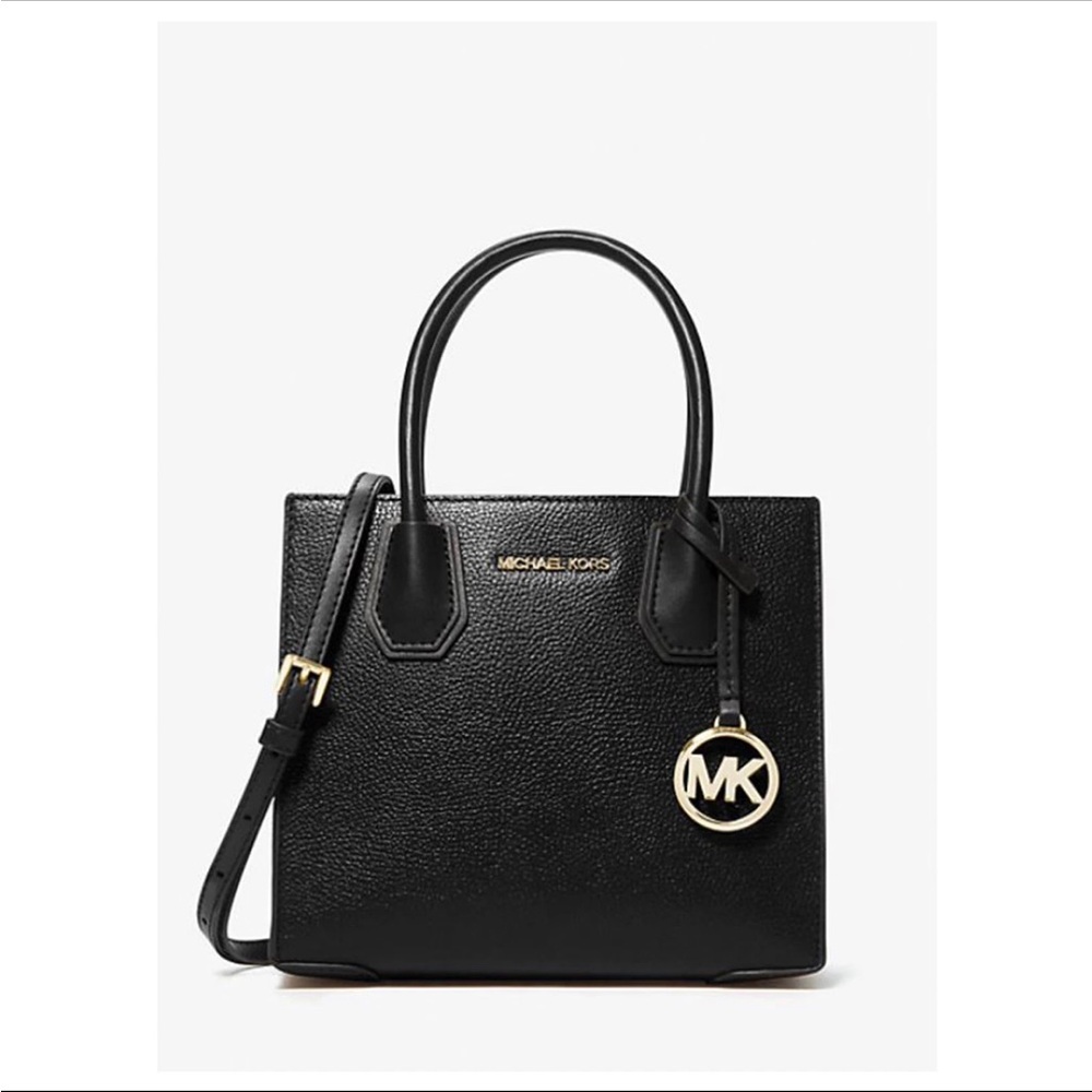 MK Black Mercer Leather Messenger Bag